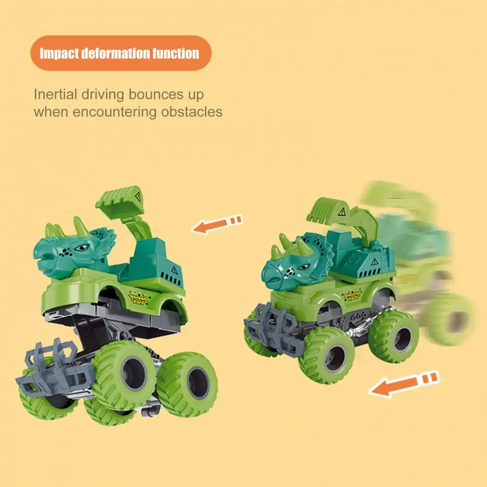 Baby Inertia Car Toy Safe Interactive Colorful Cartoon Dinosaur Baby Blaze Truck Toy for Home