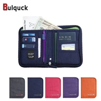 portable document passport holder storage bag travel tickets credit card multi purpose zipper short hand held wallet organizer