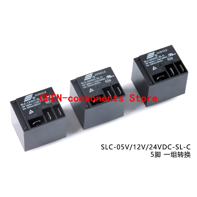 

10PCS SONGLE Relay SLC-05VDC-SL-C SLC-12VDC-SL-C SLC-24VDC-SL-C Black 5V 12V 24V SLC Power Relay A Set Of Transformations 5Pin