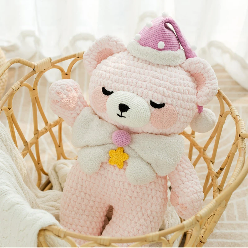 

Набор для вязания для начинающих, куклы для вязания крючком, эксклюзивные игрушки ручной работы большого размера в виде медведя, игрушки для взрослых