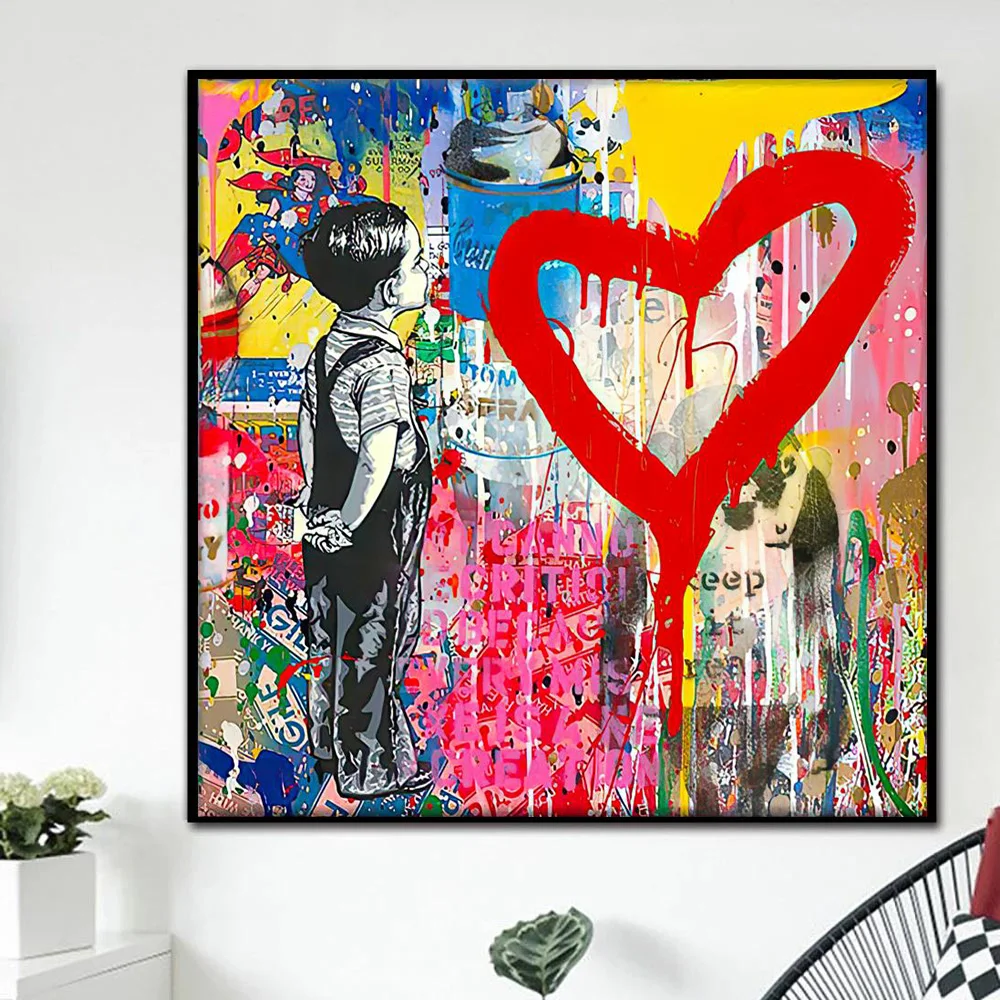 

Street Graffiti Abstract Wall Art Poster Photographed Boy Pop Mural Modern Home Decor Canvas Picture Print Living Room Decorate