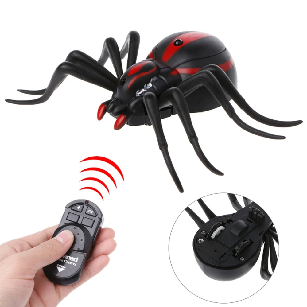 Juguete a Control remoto por infrarrojos, simulación realista de araña falsa, broma, Trick Jock, regalo de Halloween
