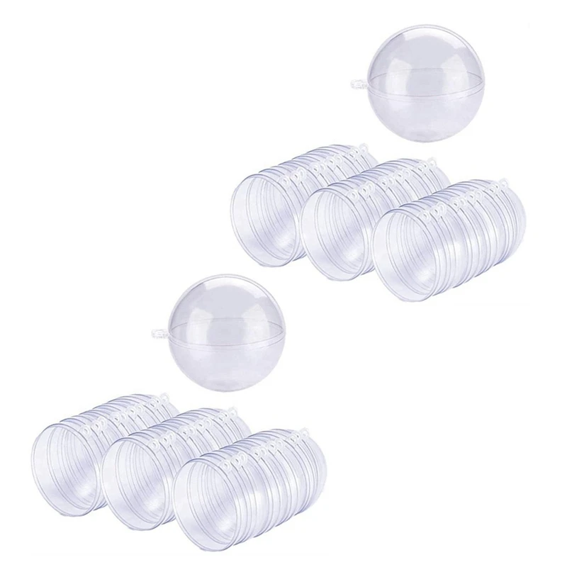 

48 Balls DIY 70Mm Christmas Tree Hanging Ball Transparent Ball Transparent Plastic Filled Ball Ornament