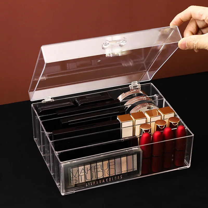 

Acrylic Drawer Storage Box for Nail Jewelry Lipstick Brush Ear Jewelry Cosmetic Organizer Clear Desktop Finishing Jewelry Case