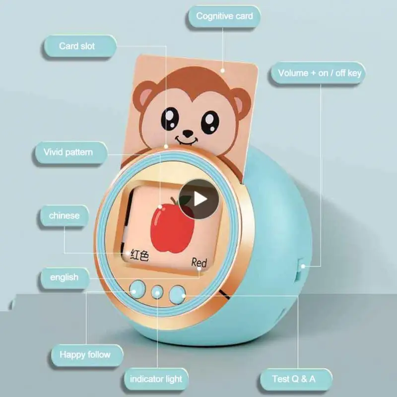 

Multifunctional English Toy Card Flash Cards Kids Learning Toy Convenient Operation Educational Enlightenment Intelligent Blue