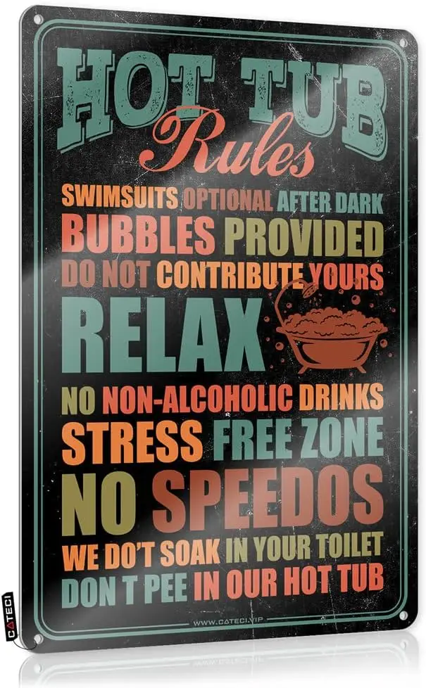 e1 COTECI Забавные декоративные вывески для ванной комнаты Правила гидромассажной