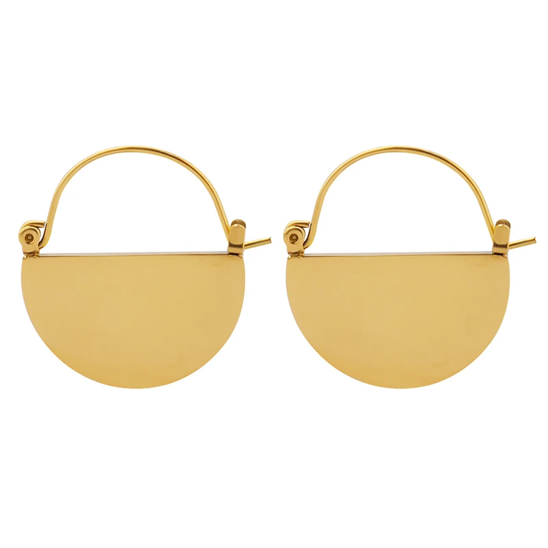 

Винтажные золотые полукруглые серьги, неувядающие ювелирные изделия, летние женские серьги нишевого дизайна, Индивидуальные женские серьги