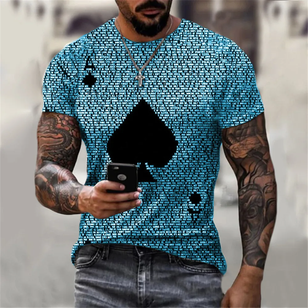 

Poker Graphic T Shirts For Men Clothing Camisetas Tops Tee Ropa Hombre Streetwear Camisa Masculina Verano Roupas Koszulki