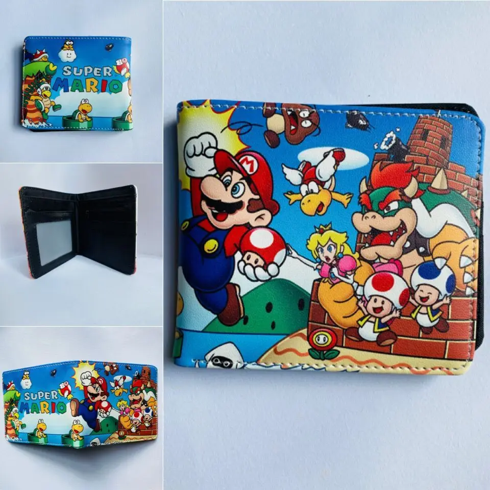 

Super Mario Short Coin Purse Fashion Trend Super Mario Student Men's and Women's Folding Wallet PU Leather Wallet