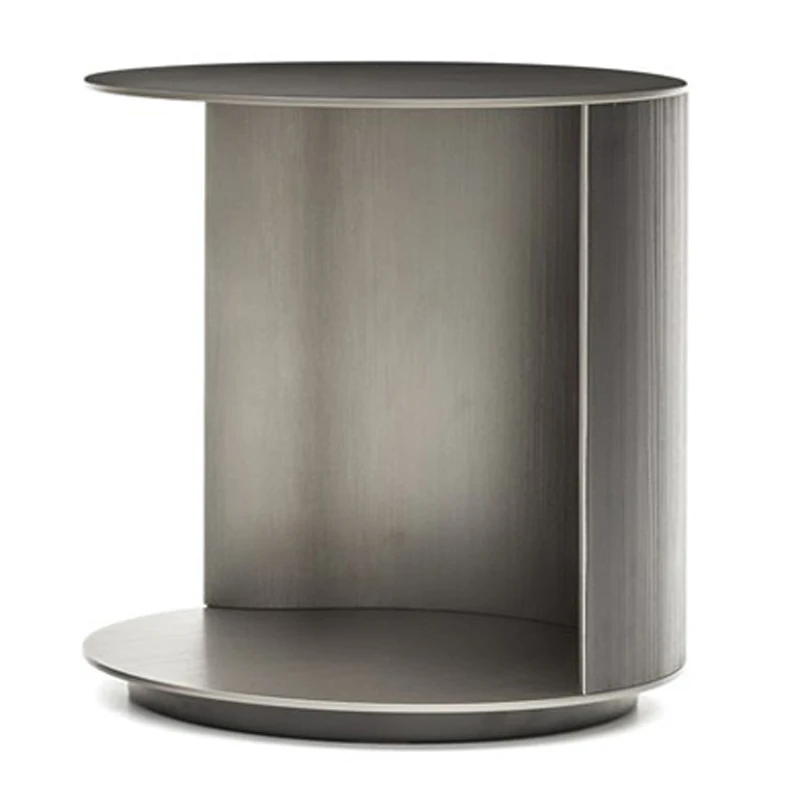 

Минималистичный стол с краями, нержавеющая сталь, черный титановый матовый диван, угловой стол, маленький чайный столик для виллы