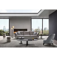 Steel-land Living room minimalist wood tea table round modern wooden coffee table with metal leg
