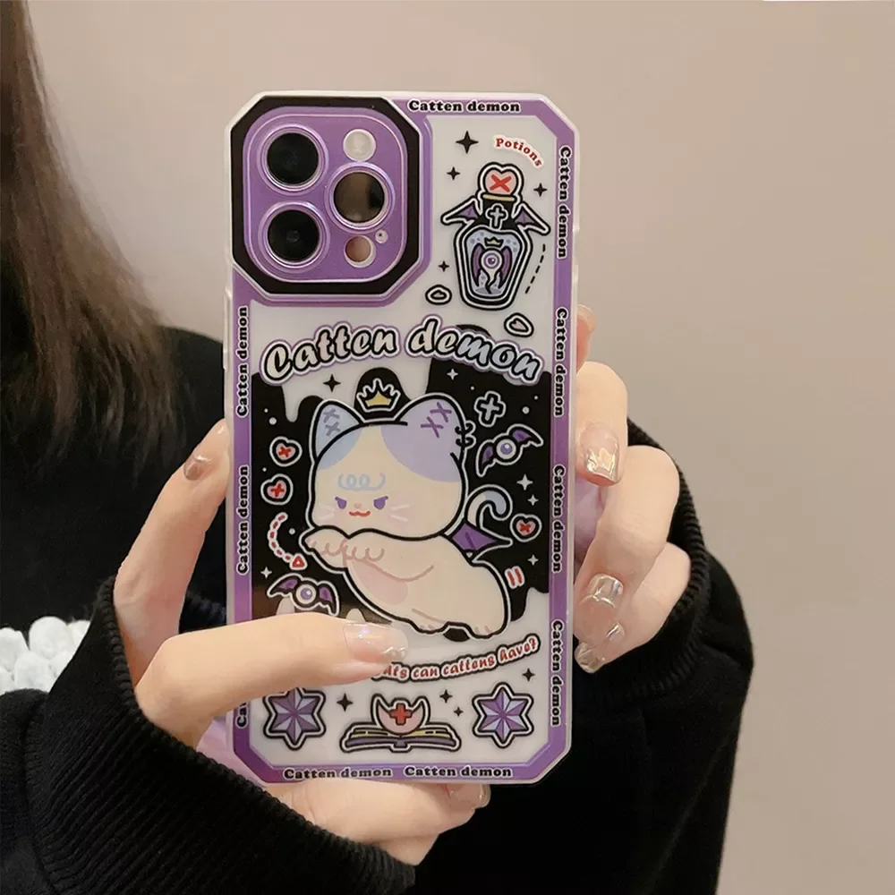 

2022 Trend Kitten Clear Octagonal Anti-drop Phone Case For iPhone 13 12 Mini 11 Pro Xs Max X Xr 7 8 Plus Se2 Soft Back Cover