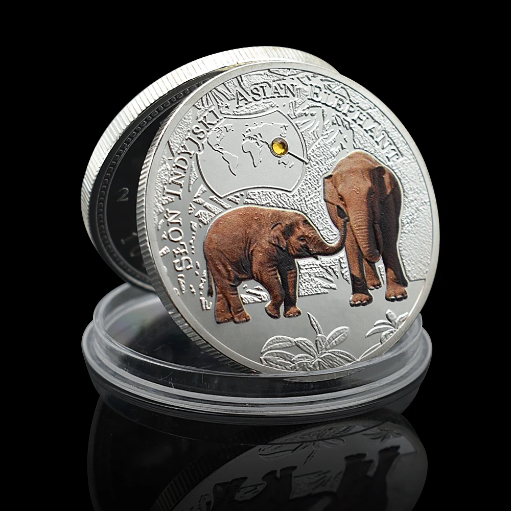 

African Elephant Silver Coin 1 Ounce Commemorative Medal for Rare and Endangered Species Collect Gift Home Decoration