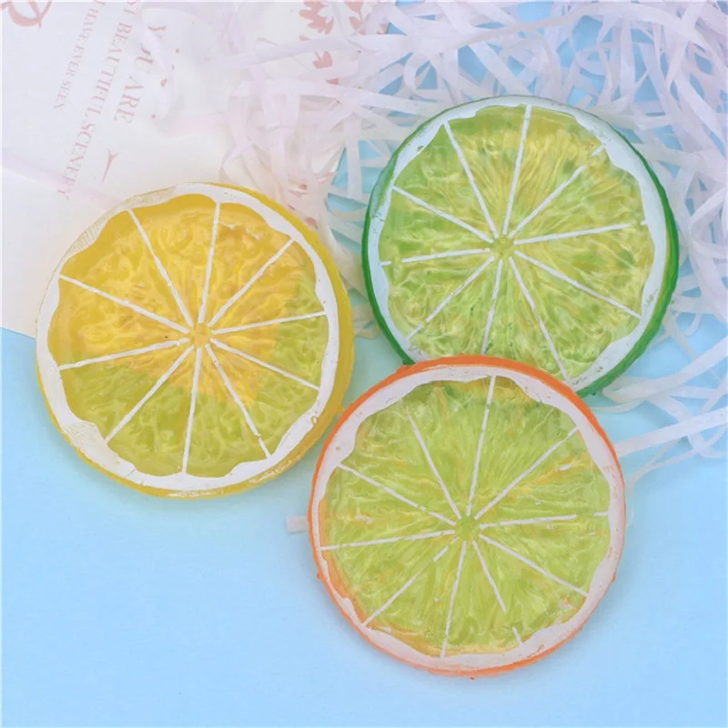 

3PCS Mini Artificial Fruit Simulation Lemon Slices 3 Colors Resin Fake Artificial Fruit Model Party Kitchen Wedding Decoration