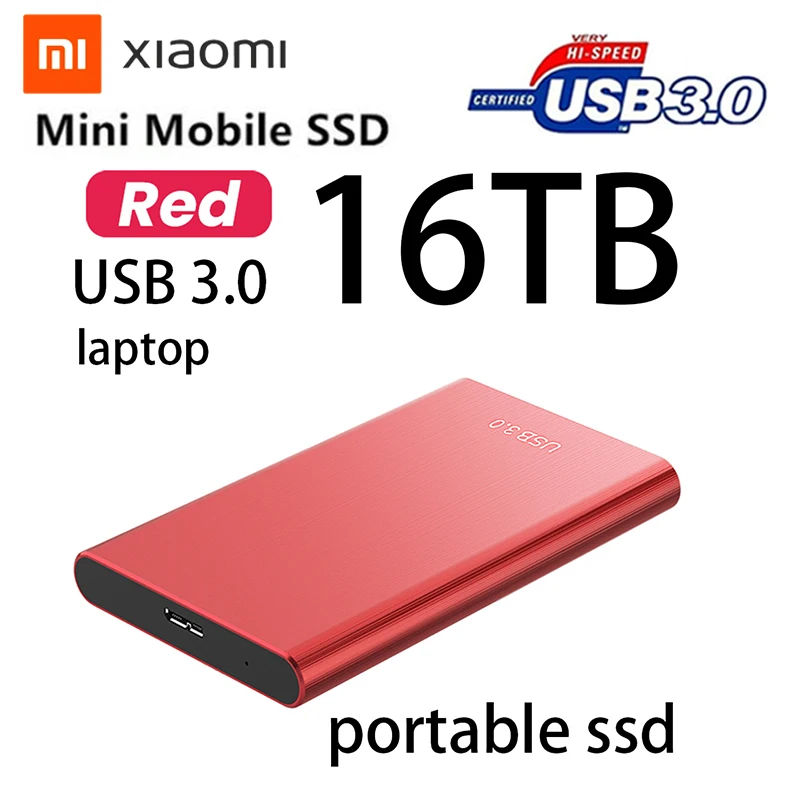 

16TB SSD 100% Original Xiaomi High Speed USB3.0 External Mobile Solid State Drive 2TB 4TB 8TB SSD Hard Disk for Laptops Computer