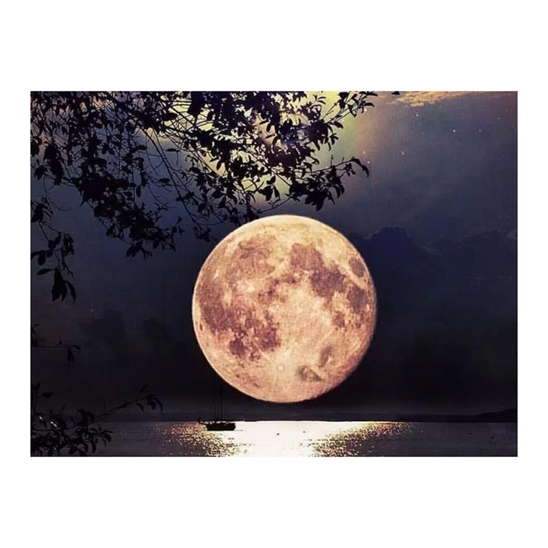 

Алмазная живопись «сделай сам», художественная живопись, настенное украшение, украшение для дома и офиса, яркая луна