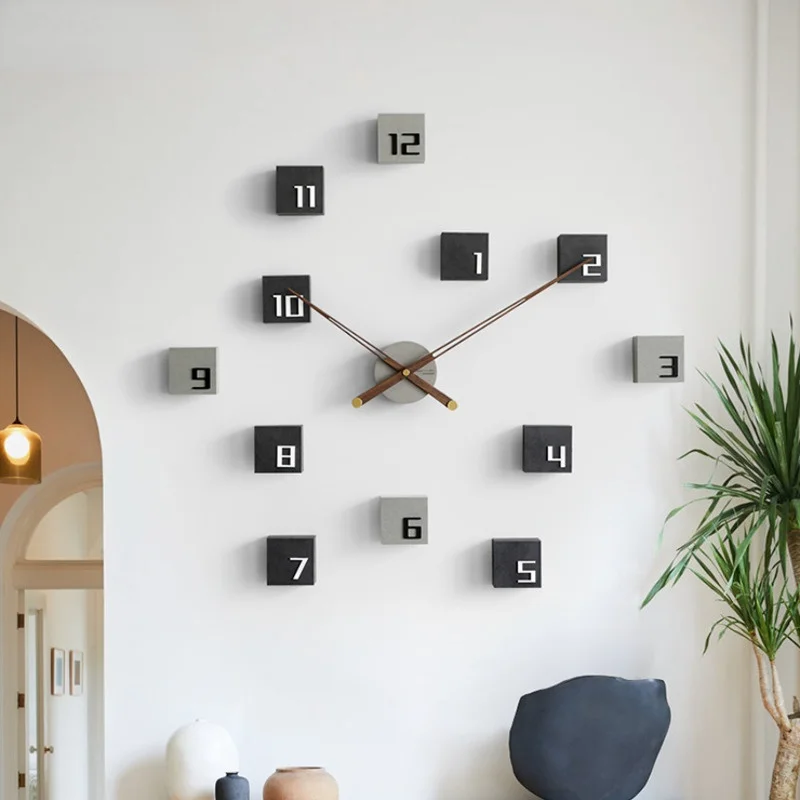 

Nordic Creative Diy Wall Clock Wood Living Room Silent Wall Clock Sticker Wall Modern Cute Background Self Adhesive Home Decore