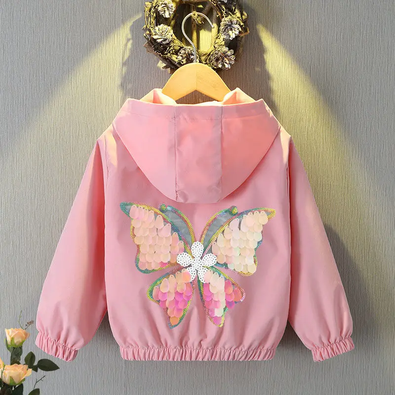 

Child Hooded Coats Girls Cardigan Top Spring Autumn Casual Kids Clothes All-match Jacket with Hat 2 10 12 Years Sports Outerwear