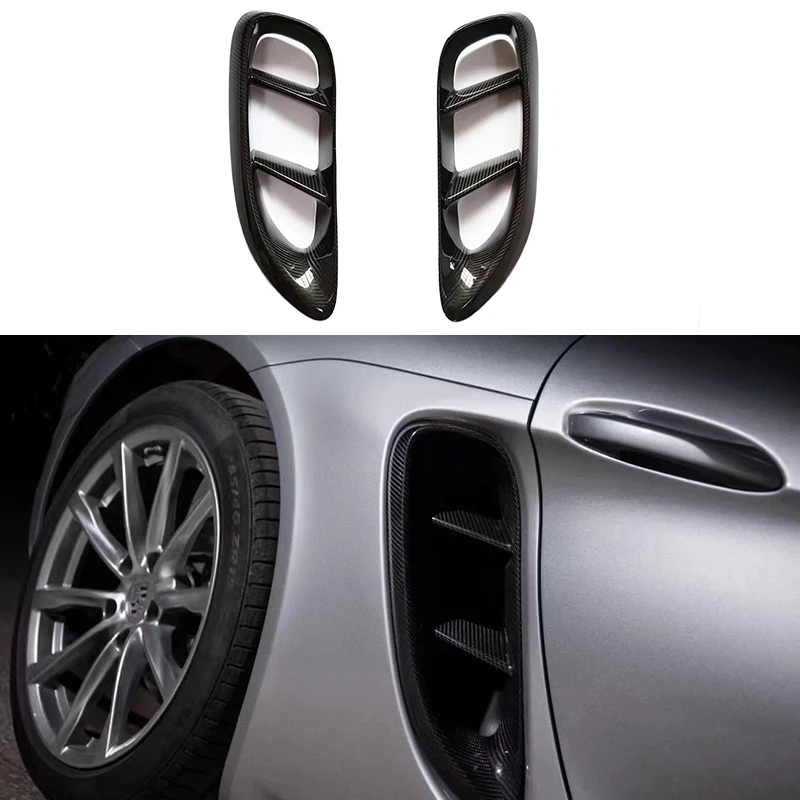 

Подходит для шасси Porsche 982, Porsche 718, боковой воздуховыпускной клапан из углеродного волокна, высококачественный боковой воздуховыпускной клапан из волокна, простая установка