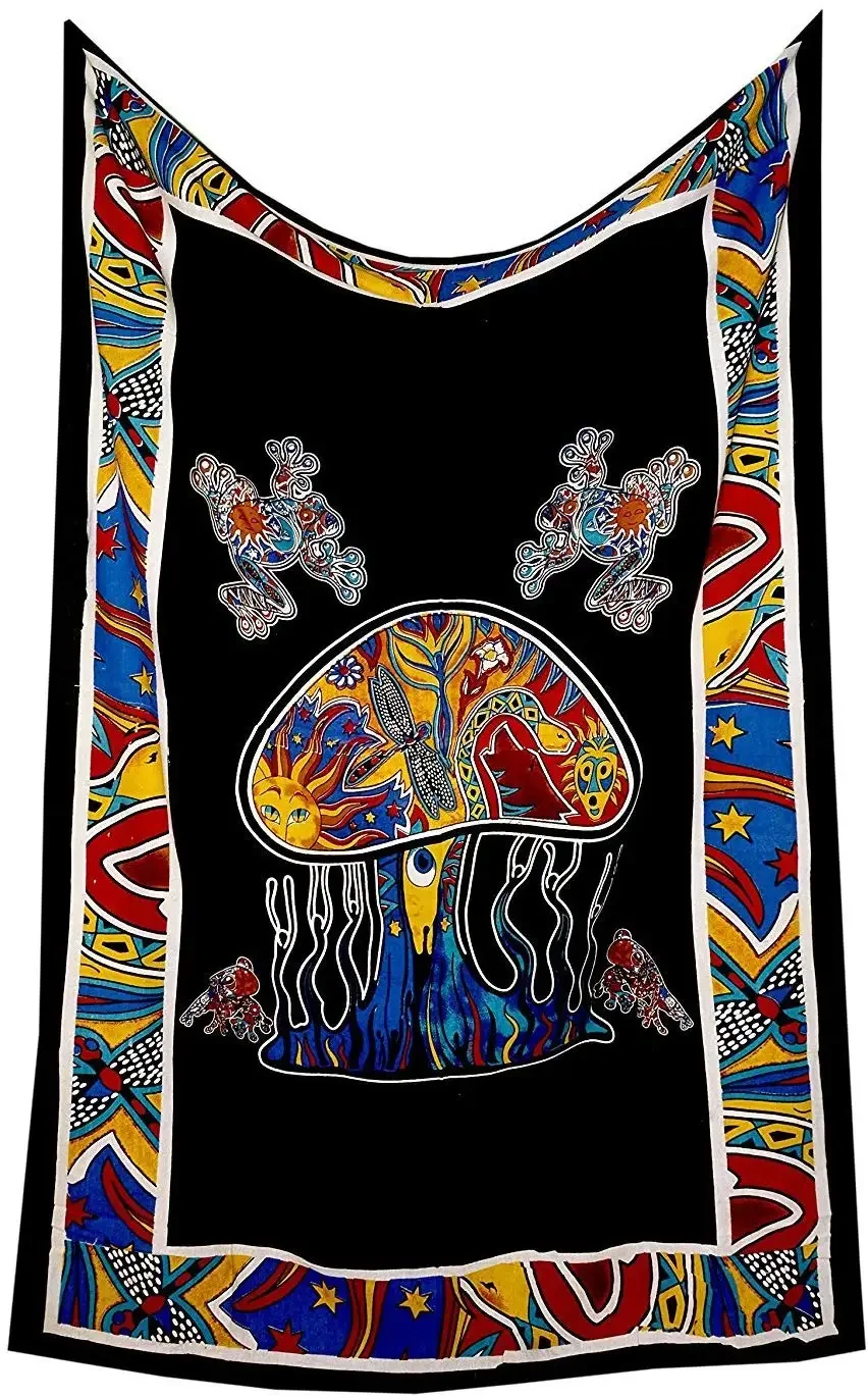 Психоделические грибы-лягушки волшебные грибы хиппи гобелен настенный