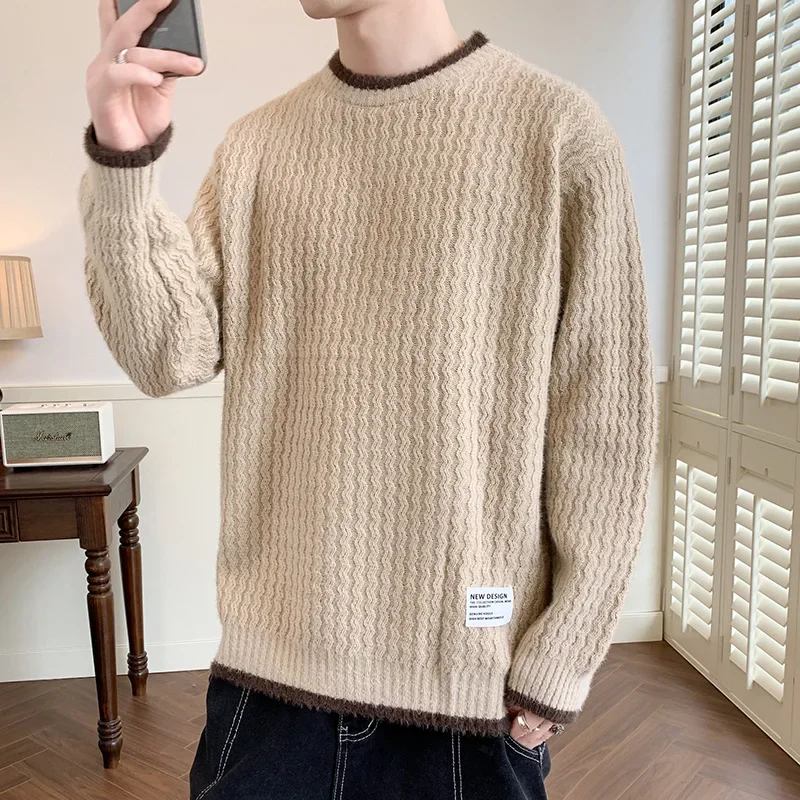 Men's Autumn/Winter Casual Sweater Fashionable Round Neck Pullover Quick Selling Outside Trade Export Quality Coat
