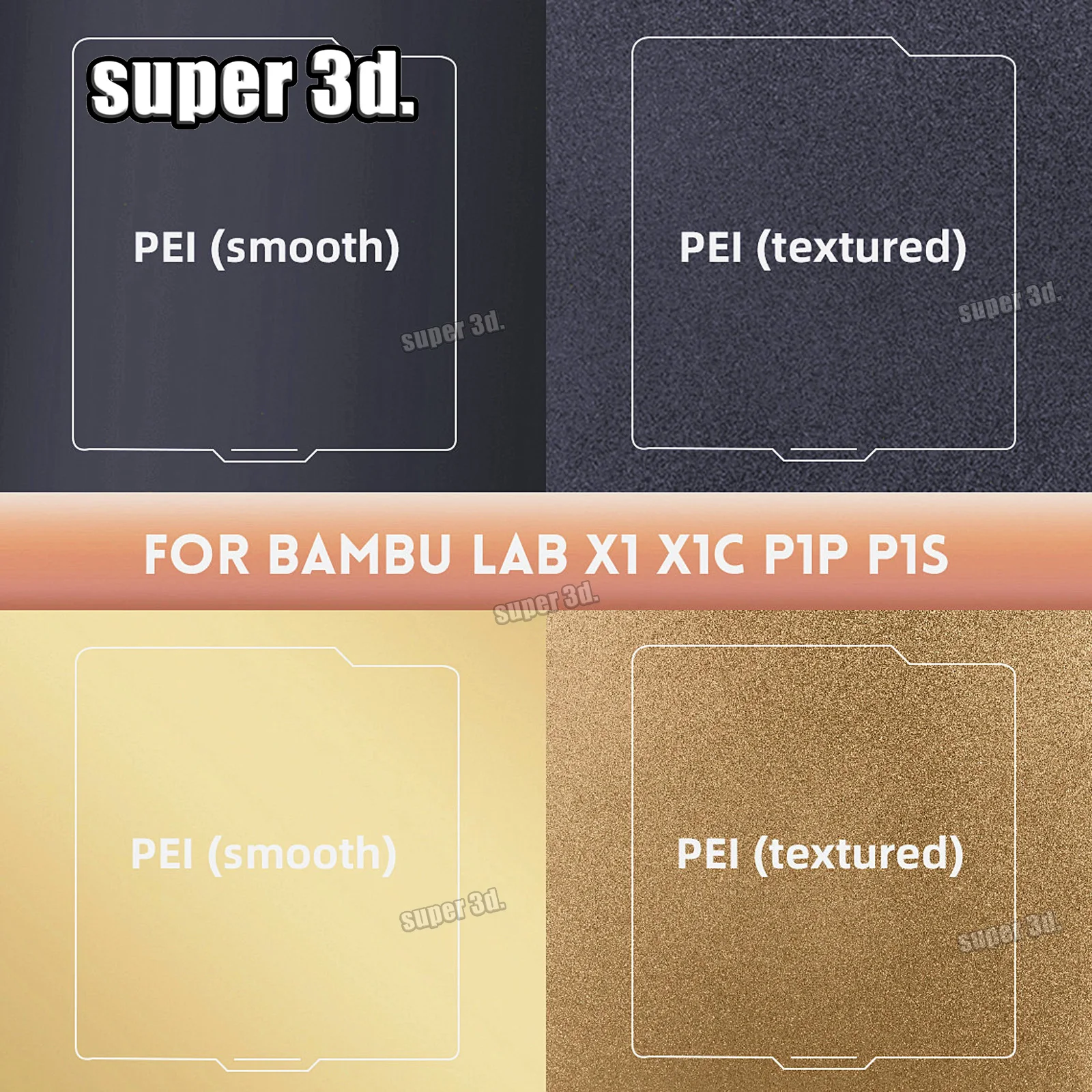 Фото Пластина для 3D-принтера Bambu Lab 257x257 мм из пружинной стали, гладкая, PEI/PEO/H1H/Pey, для моделей A1, X1C, P1S №1