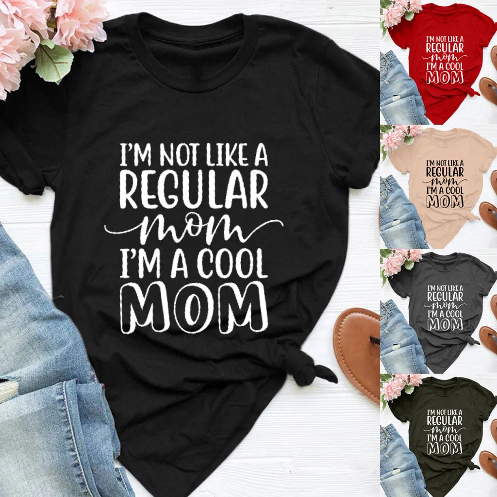 

Женская футболка с принтом на день матери, летний топ с коротким рукавом, свободные облегающие Топы с длинным рукавом, женская желтая рубашк...