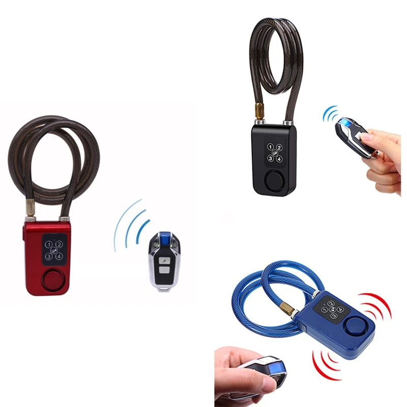 

Wireless Remote Control Alarm Lock Anti-Theft Vibration Alarm Lock Electric Motorcycle Code Chain Lock Red