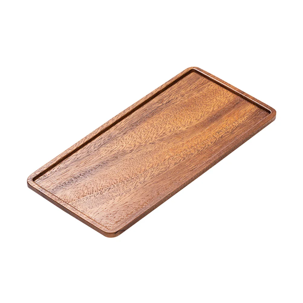 

Tray Wooden Serving Wood Tea Platter Jewelry Plate Dessertservice Dish Rustic Trays Plates Appetizer Vintage Rectangular