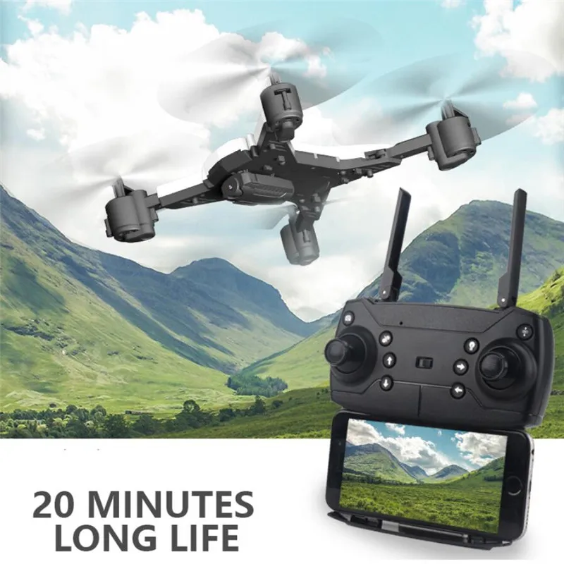 Радиоуправляемый вертолет Дрон с камерой HD 1080P WIFI FPV Профессиональный складной