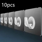 10 шт.компл. Крючки вешалка для хранения ключей настенная дверная стойка прозрачная прочная самоклеящаяся многофункциональная органайзер для кухни ванной комнаты