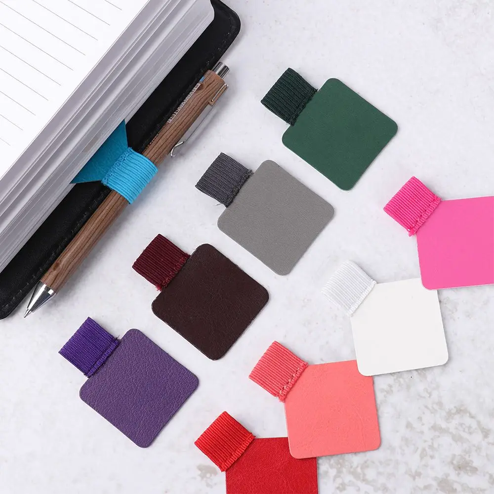 

1PC Portable Multicolor Self-Adhesive Pen Clips Leather Pencil Elastic Loop Self-adhesive Pens Holder Notebook Accessories