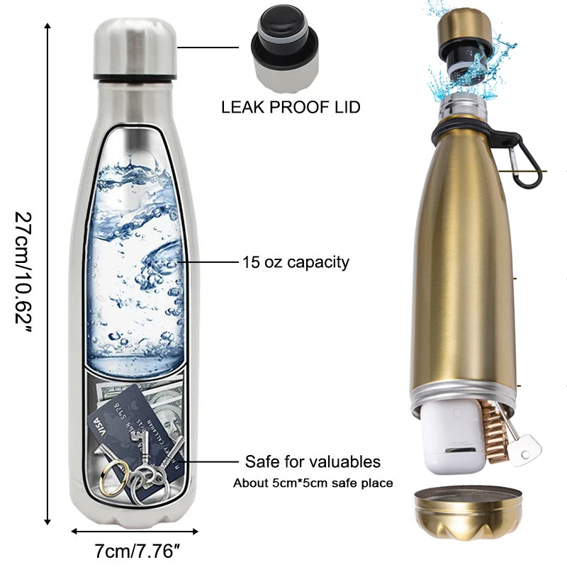 750ml Private Money Box Water Bottle Fake Sight Secret Stash Can Container Hiding Storage Outdoor Cycling Sport Bottles Thermos