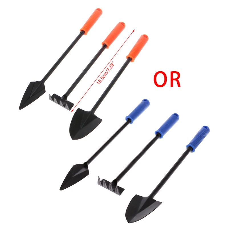 

A2UD 3Pcs Mini Garden Gardening Plant Tools Set Plastic Handle Shovel Rake Spade