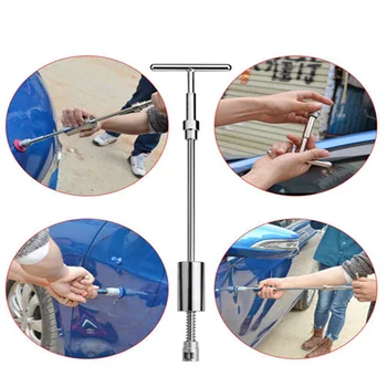 Universal Car Dent Puller Metal T Dent Repair Tool Auto Repair Sheet Metal Kit Slide Hammer Reverse Hammer Glue +18pcs Glue Pull 2