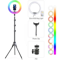 18 rgb ring light with stand and phone holder 3 daily lights 23 colors selfie ring light for makeup live stream photography