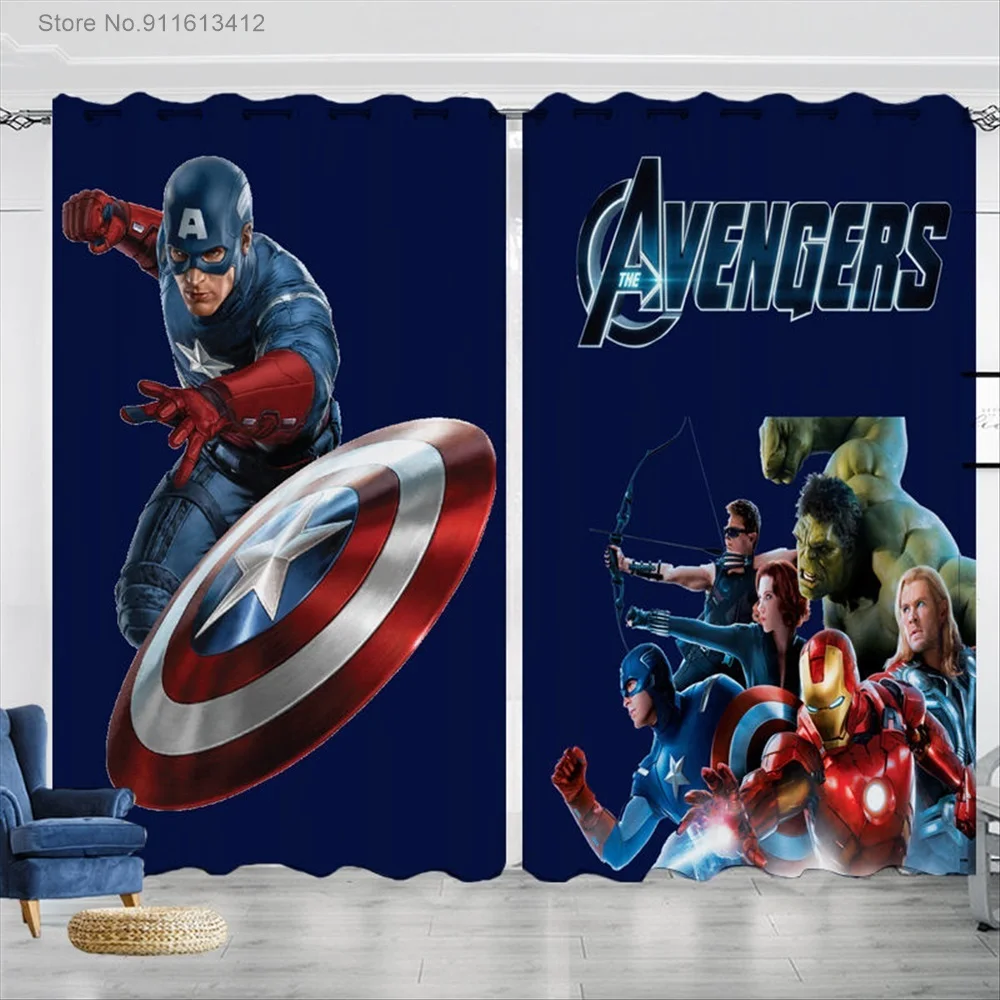 

Светонепроницаемые шторы Disney Мстители, теплые зимние утепленные Короткие Занавески для спальни, эркера, под заказ