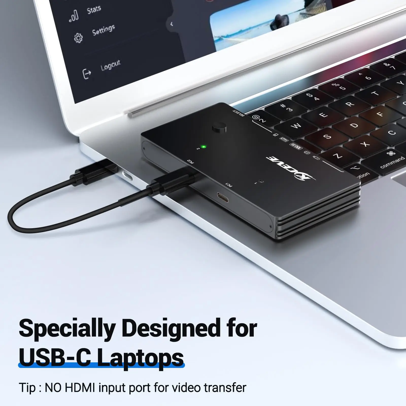 USB-переключатель 10 Гбит/с 2 компьютера 4 порта USB 3.2 Gen для ПК ноутбука клавиатуры