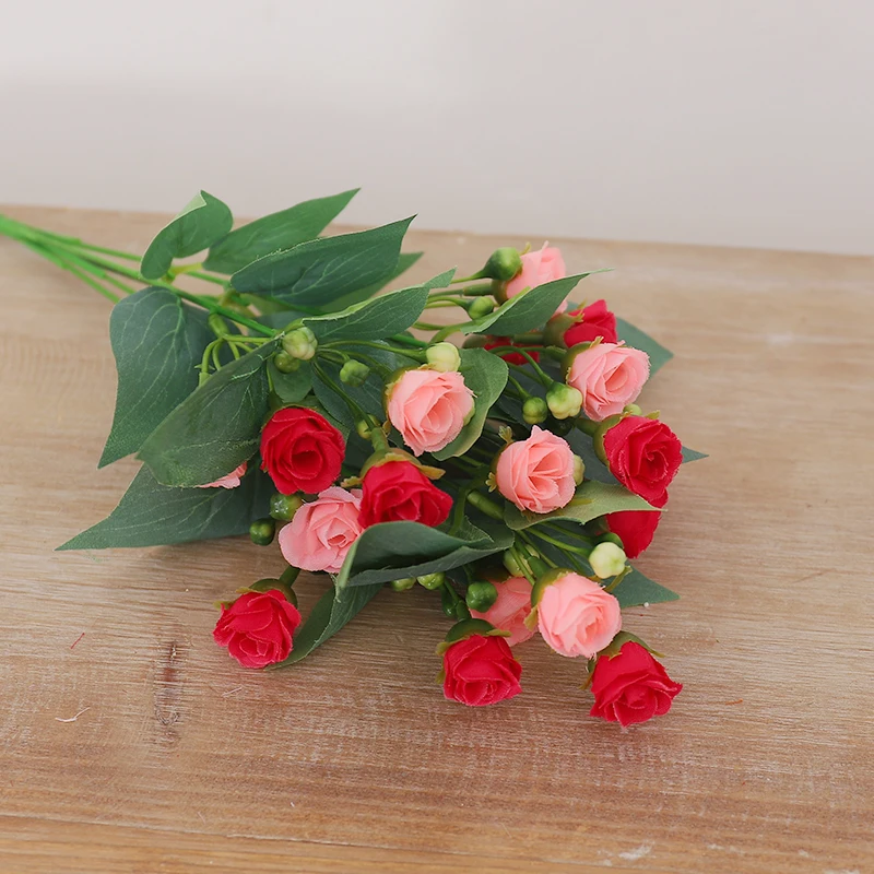 

Букет Из Искусственных Роз С 20 Головками, Шелковые Цветочные Украшения Для Свадьбы, Домашнего Праздничного Стола