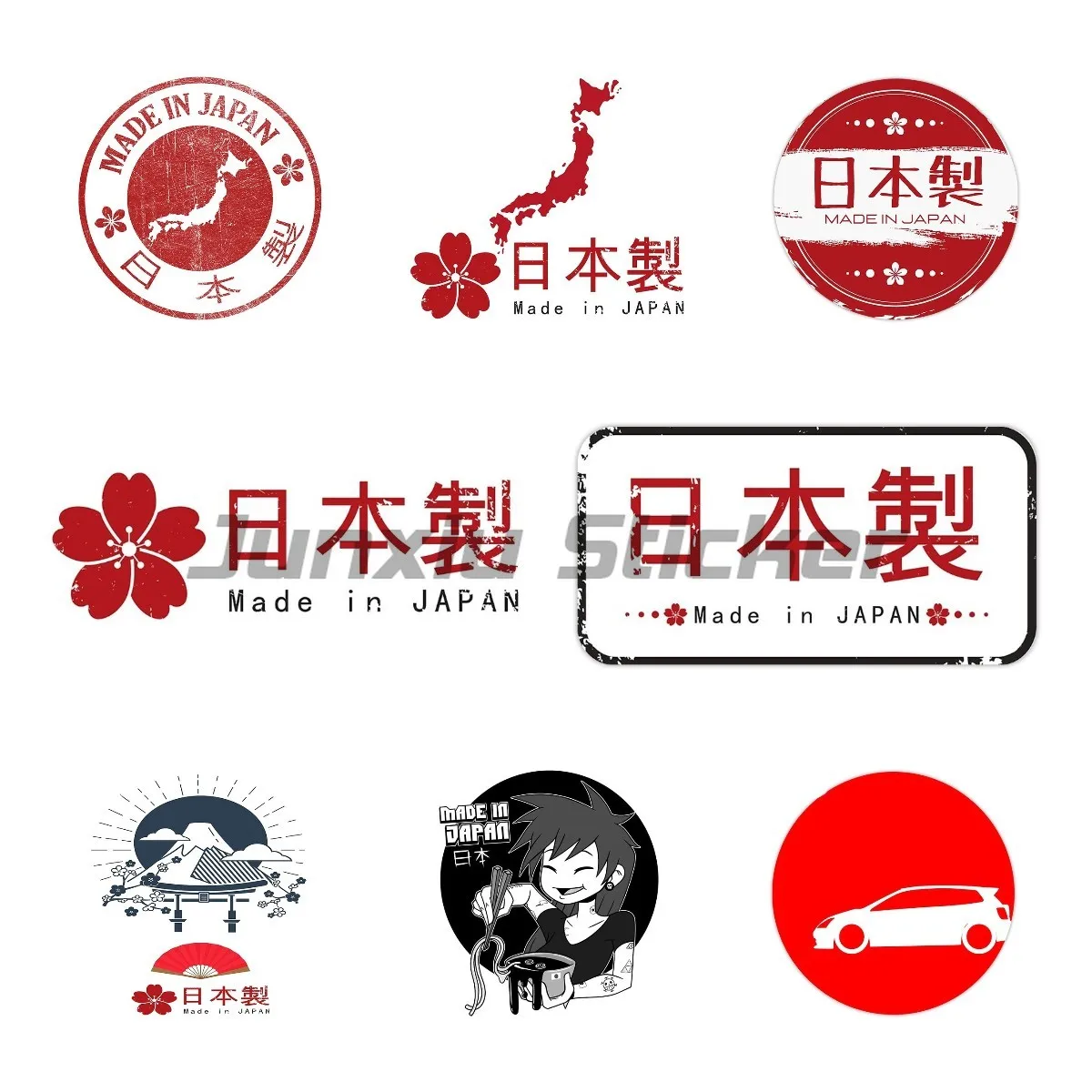 

Japan Car Stickers Window Fine Decal Bumper for Auto Motocross Racing Laptop Helmet Trunk Vinyl Waterproof Decal