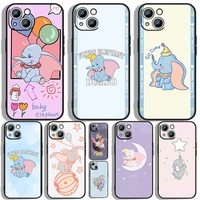 good looking anime dumbo phone case for apple iphone 11 12 13 14 max mini 5 6 7 8 s se x xr xs pro plus black luxury silicone