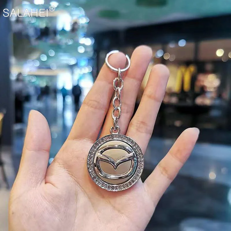 

Car Logo Keychain With Diamond Key Ring Pendant For Mazda 2 Mazda 3 MS Mazda 6 CX-5 CX5 M5 Artzma 6 For friend Men Women Gift