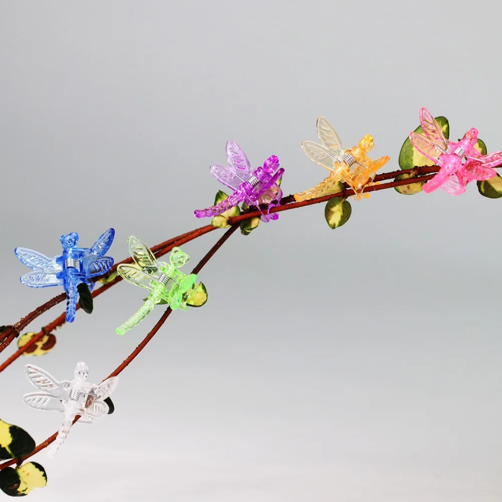 

30Pcs Plastic Mixed Dragonfly Clips Garden Orchid Plant Clamps Flowers Vine Support Fixed Stem Clasp Tied Bundle Branch Bonsai