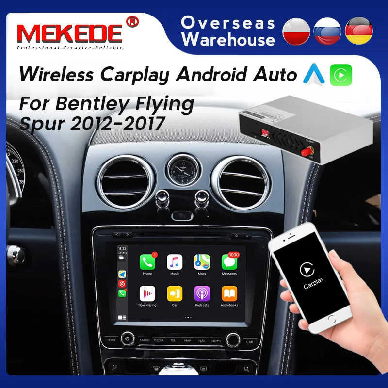 

For Bentley Flying Spur 2012-2017 Wired And Wireless Apple CarPlay Android Auto Decoder Box Support Siri IOS Android Auto Music