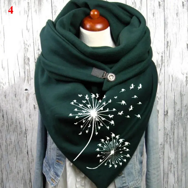

Damen Schal Dreieckstuch Winter Strick Wickelschal Mit Knopf Women Winter Soft Wrap Scarves Shawls Leisure Button Turban Scarf