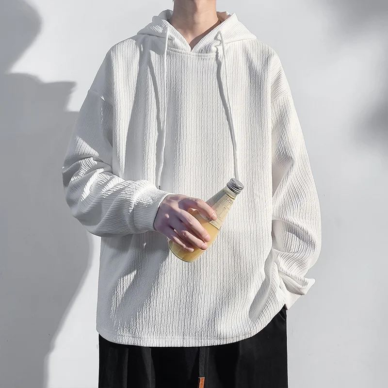 

Pleated Hoodies Men Fashion Oversized Hooded Sweatshirt Men Streetwear Hip Hop Loose Pullover Hoodie Mens Large Size M-5XL