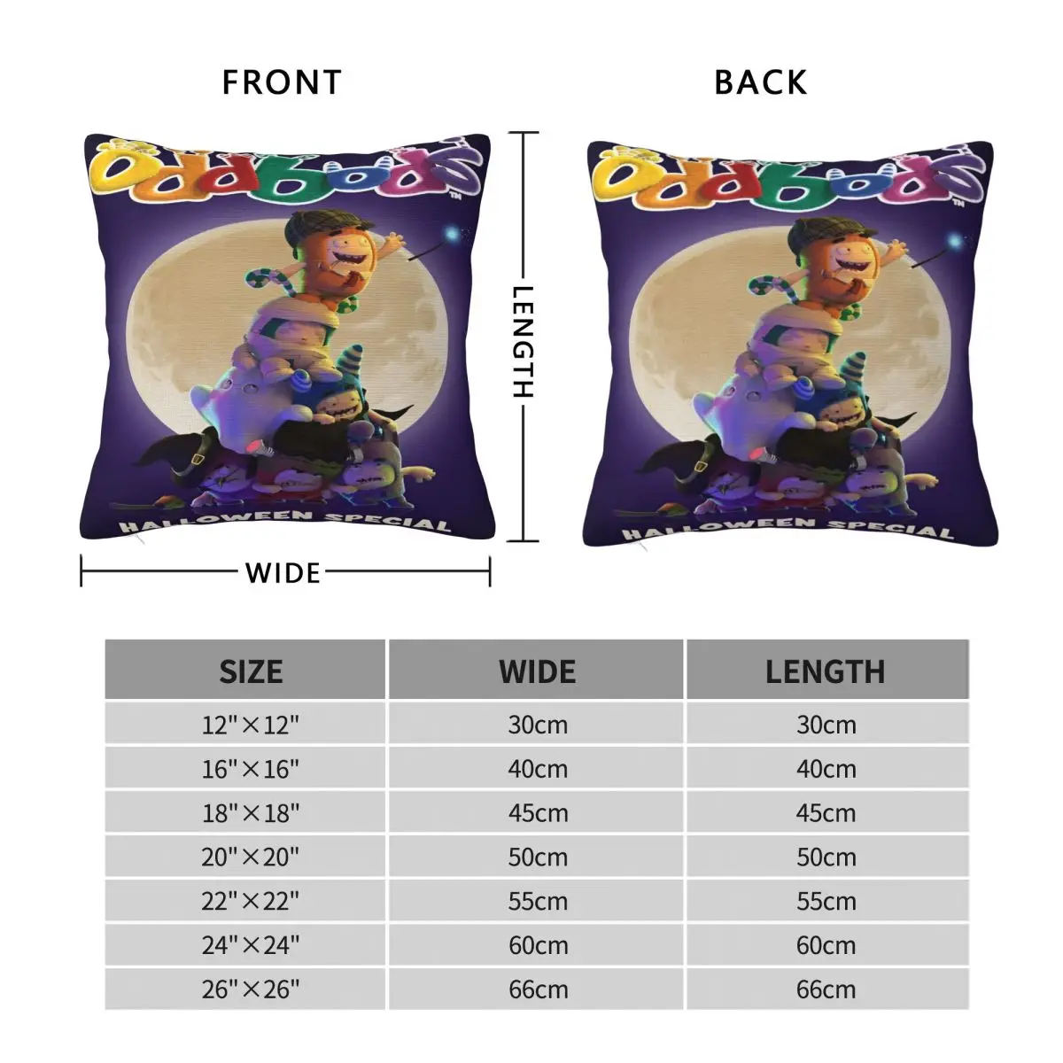 Наволочки Y2K с принтом в виде мультяшного рисунка на Хэллоуин