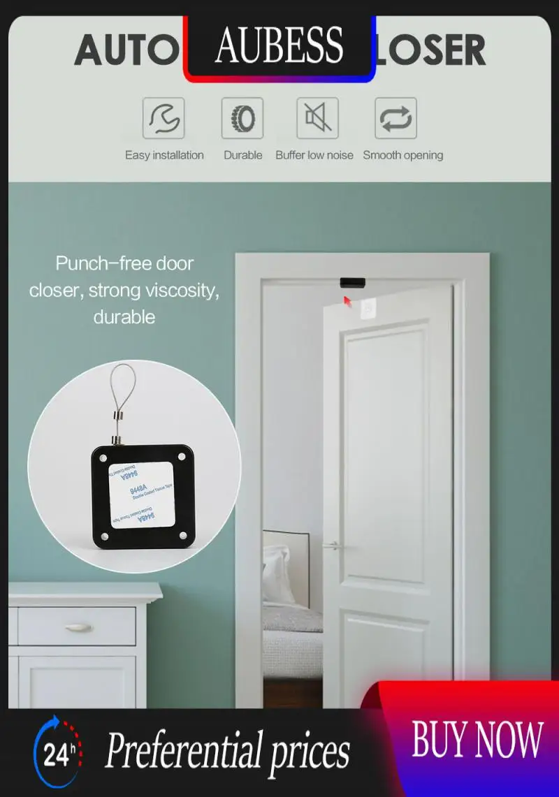 

Кронштейн дверной Автоматический Дверной доводчик дверной ограничитель без отверстий Регулируемый автоматический датчик деревянная дверь