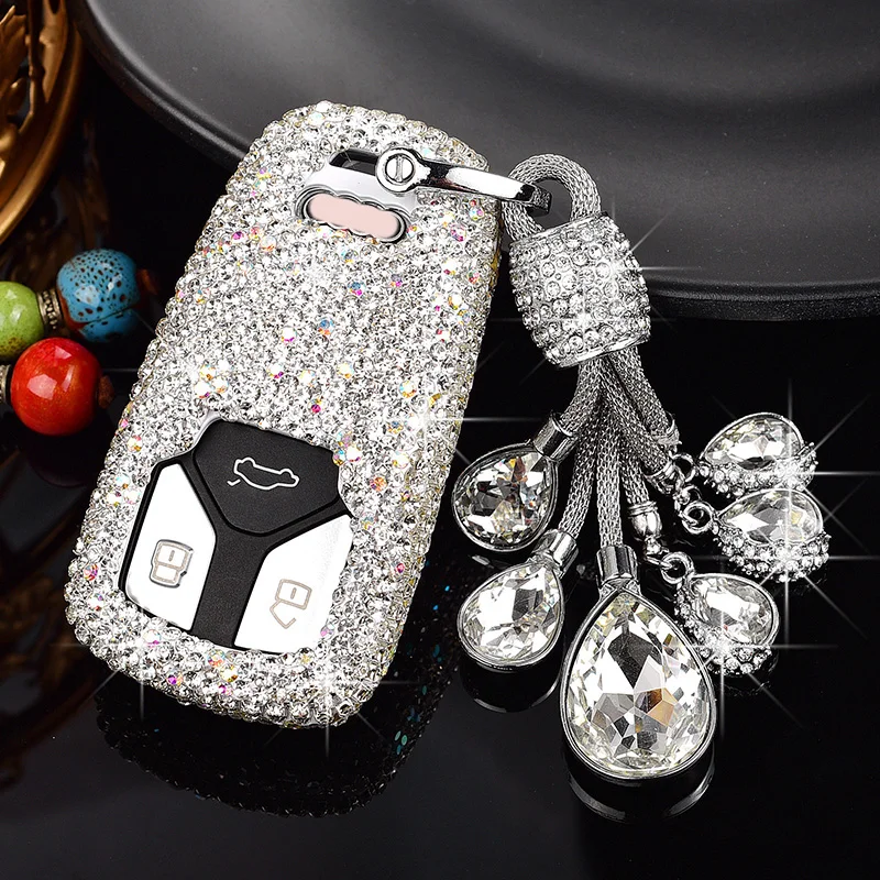 

Fashion Luxury Women's Sparkling Diamond for Audi Remote Control Key Cover A4 B9 A5 A6 8S 8W Q5 Q7 4M S4 S5 S7 TT TTS TFSI RS