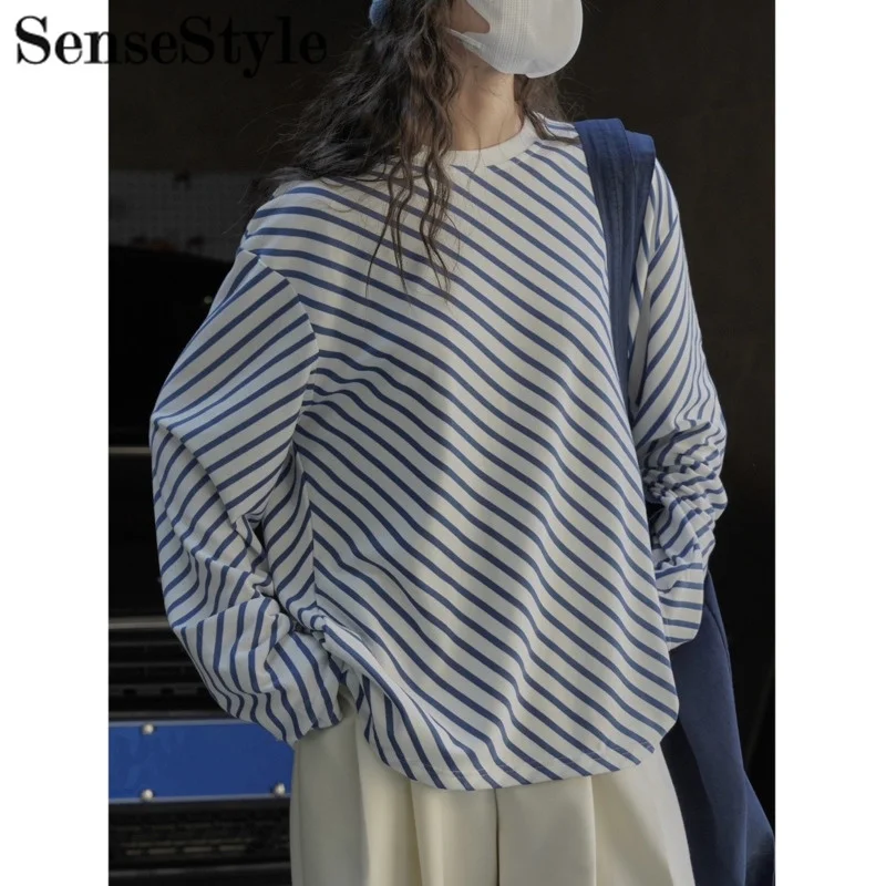 

Женская Винтажная футболка с длинным рукавом и круглым вырезом